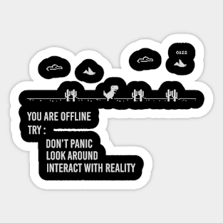 You are offline dinasour pixel game Sticker